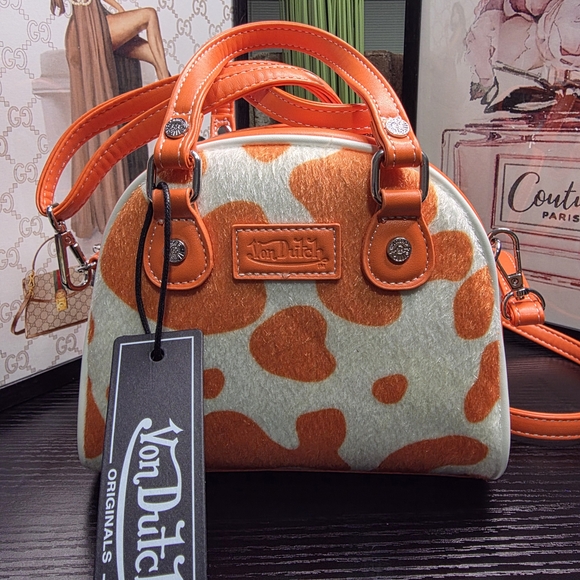Von Dutch Orange and White Women's Bag - Picture 3 of 5
